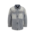 Off-White Graue Jeansjacke aus Baumwolle