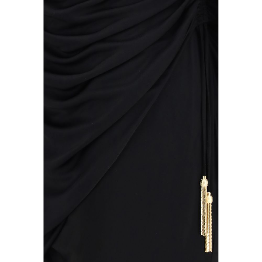Balmain Schwarzes Viskose-Freizeitkleid