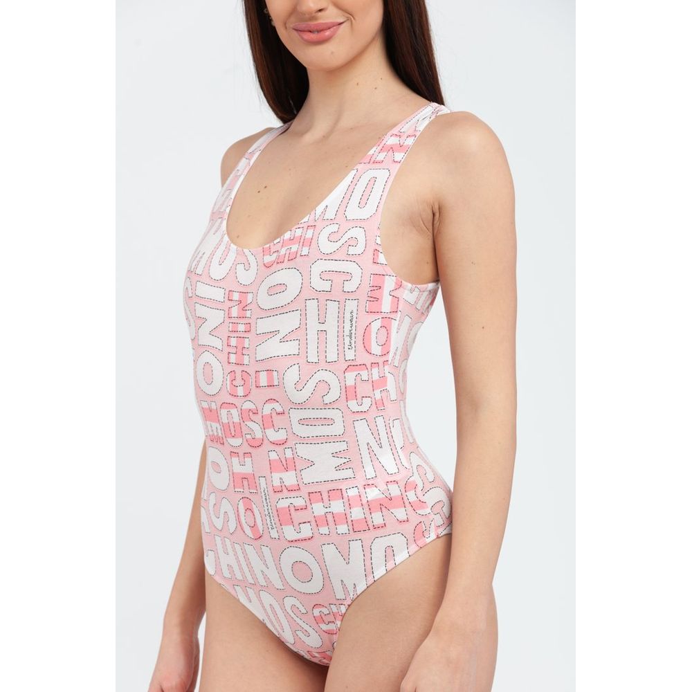 Moschino Einteiliger Badeanzug aus mehrfarbiger Baumwolle