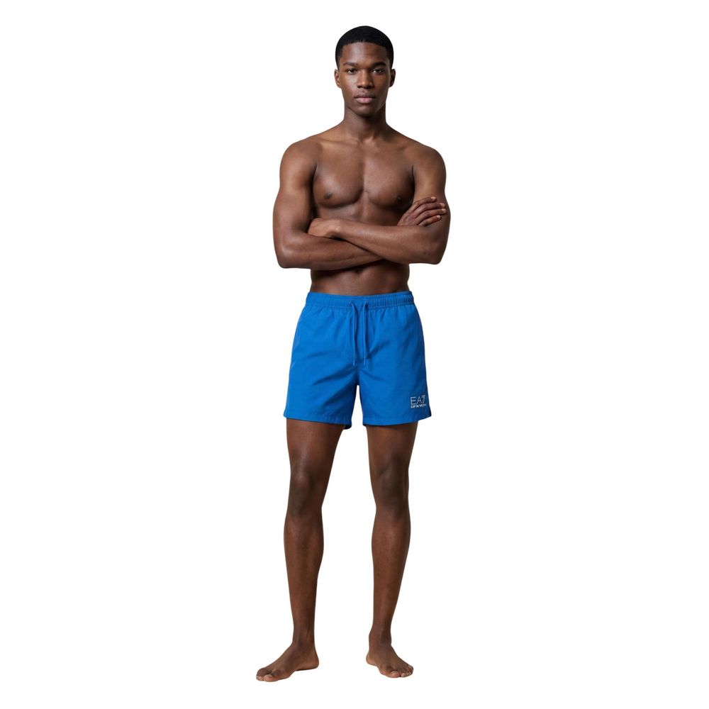 EA7 Emporio Armani Blaue Badeshorts aus Polyester