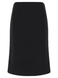 Fendi Schwarzer Wollrock in Midi-Länge