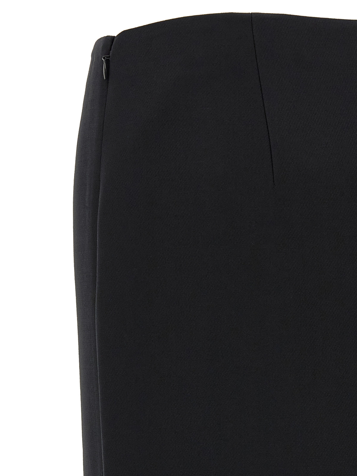 Fendi Schwarzer Wollrock in Midi-Länge