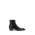 Saint Laurent Schwarze Ankle Boots aus Kalbsleder Bos Taurus