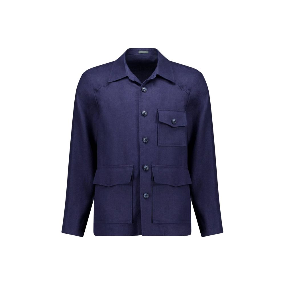 Autore Marineblaue Leinen-Ganzjahresjacke