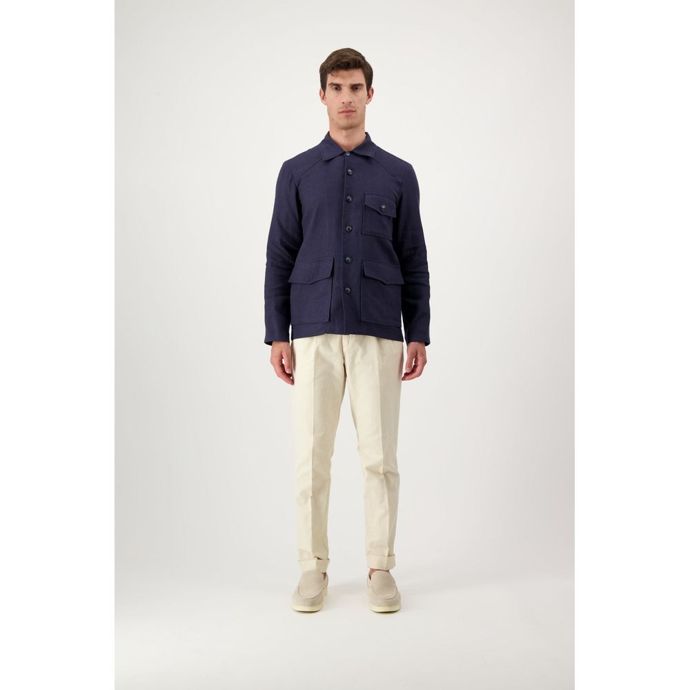 Autore Marineblaue Leinen-Ganzjahresjacke