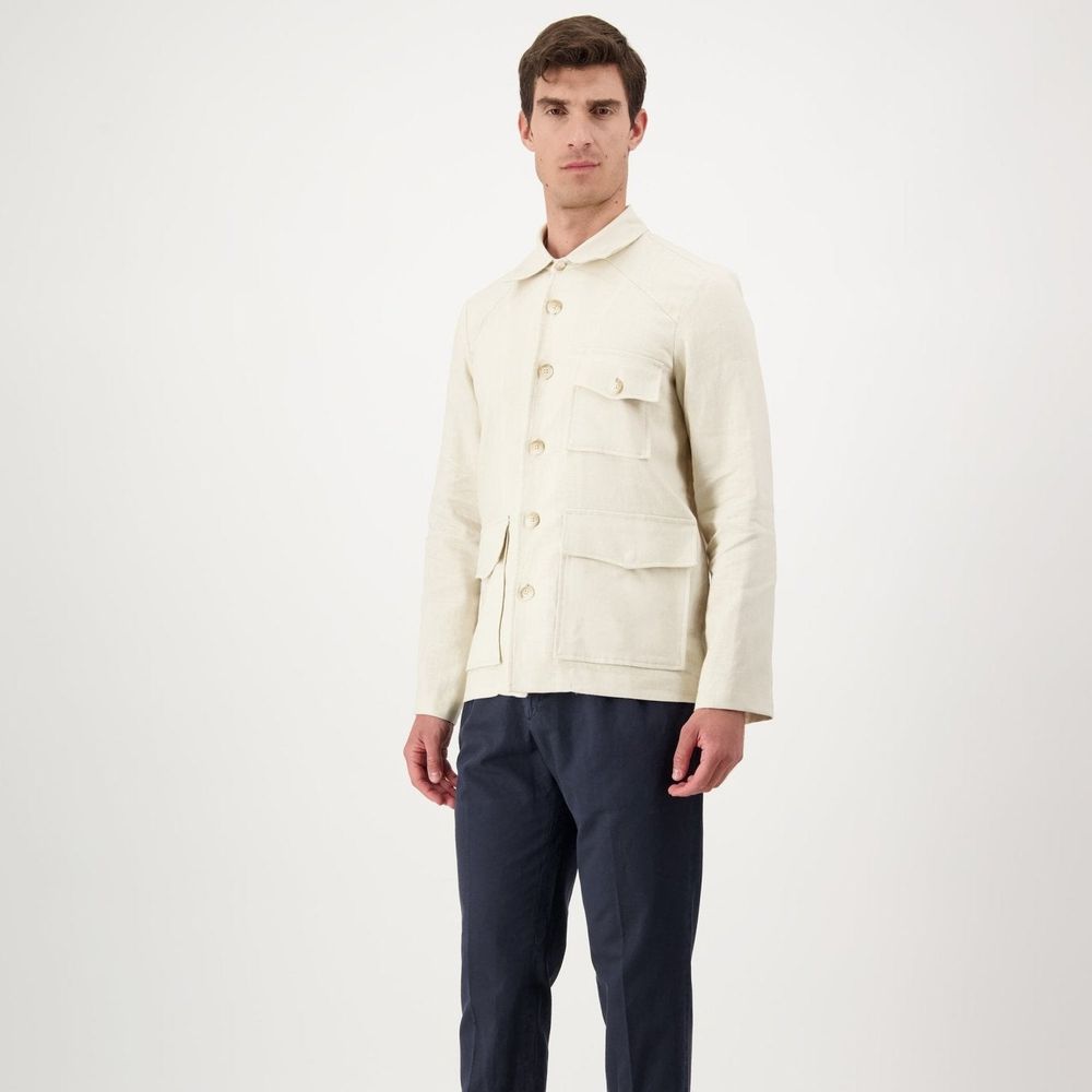 Autore Beige Leinen-Ganzkörper-Jackett