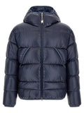 Moncler Blaue Polyamid-Jacke in voller Länge