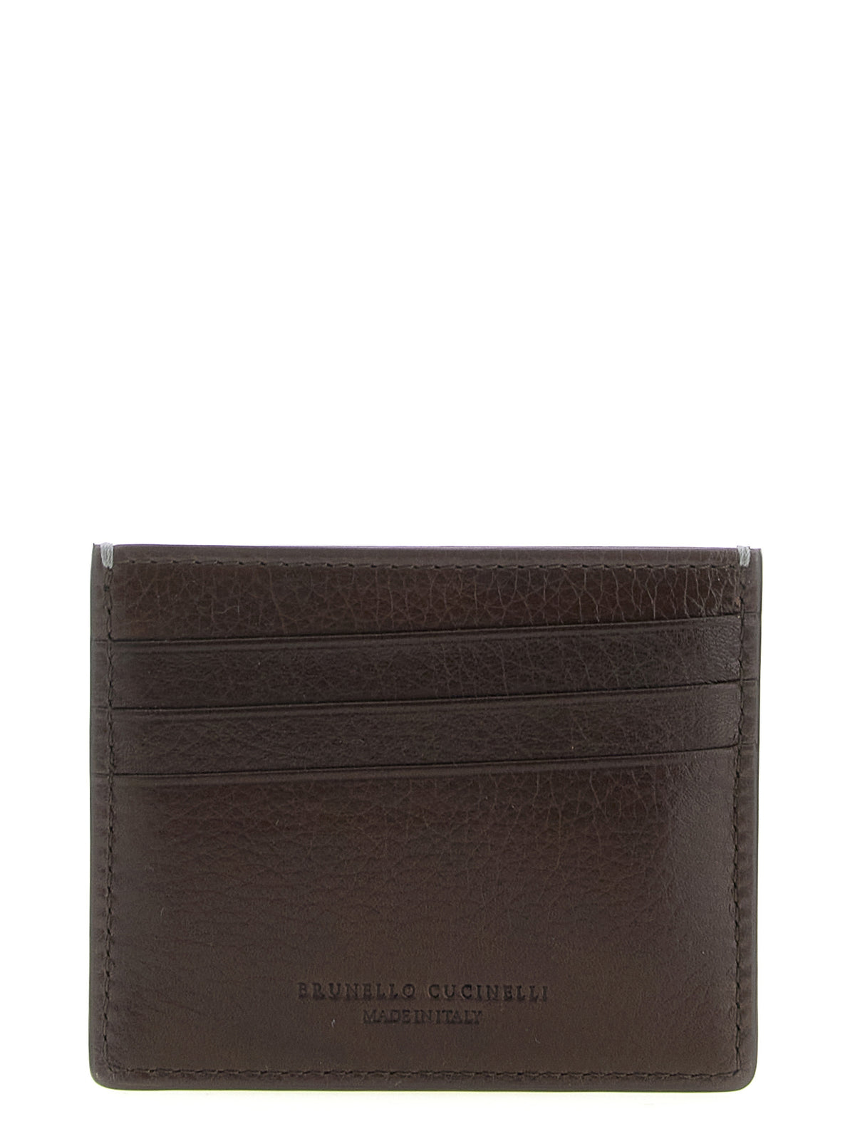 Brunello Cucinelli Braun Kalbsleder Kartenetui