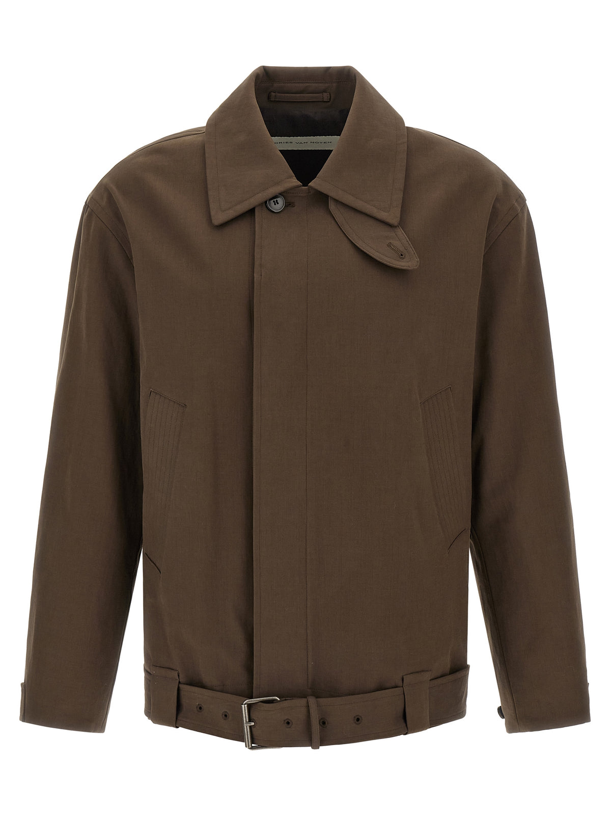Dries Van Noten Braune Baumwolljacke in voller Länge
