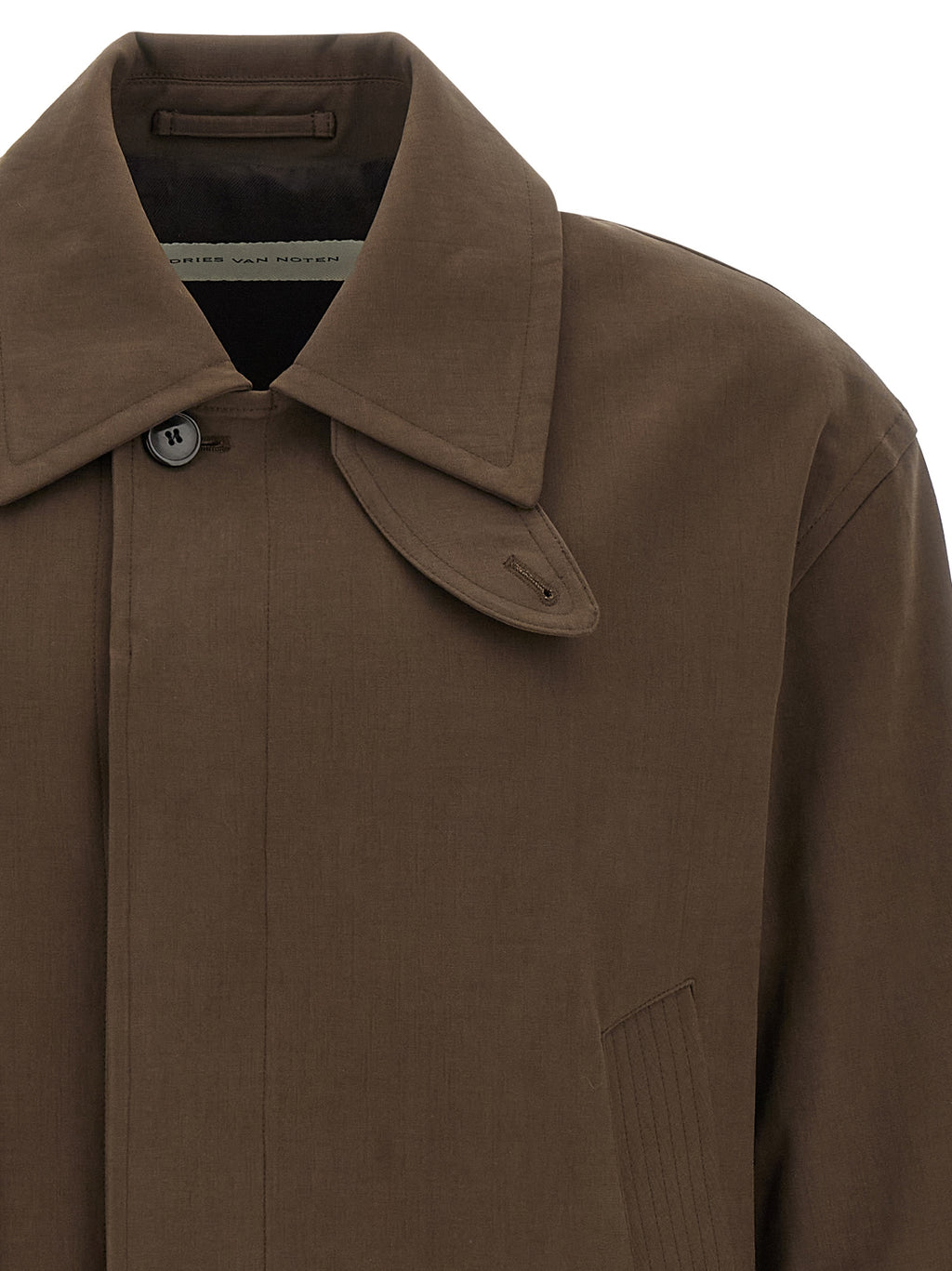 Dries Van Noten Braune Baumwolljacke in voller Länge