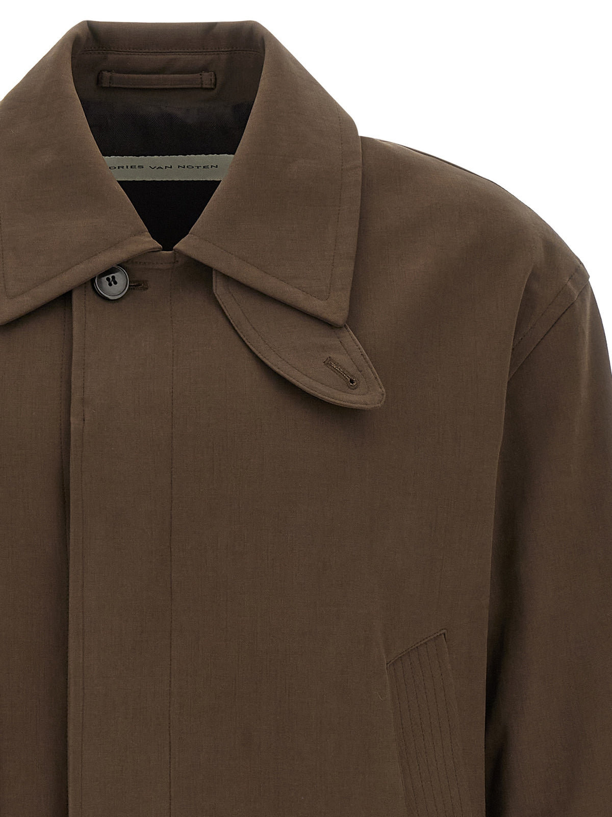 Dries Van Noten Braune Baumwolljacke in voller Länge
