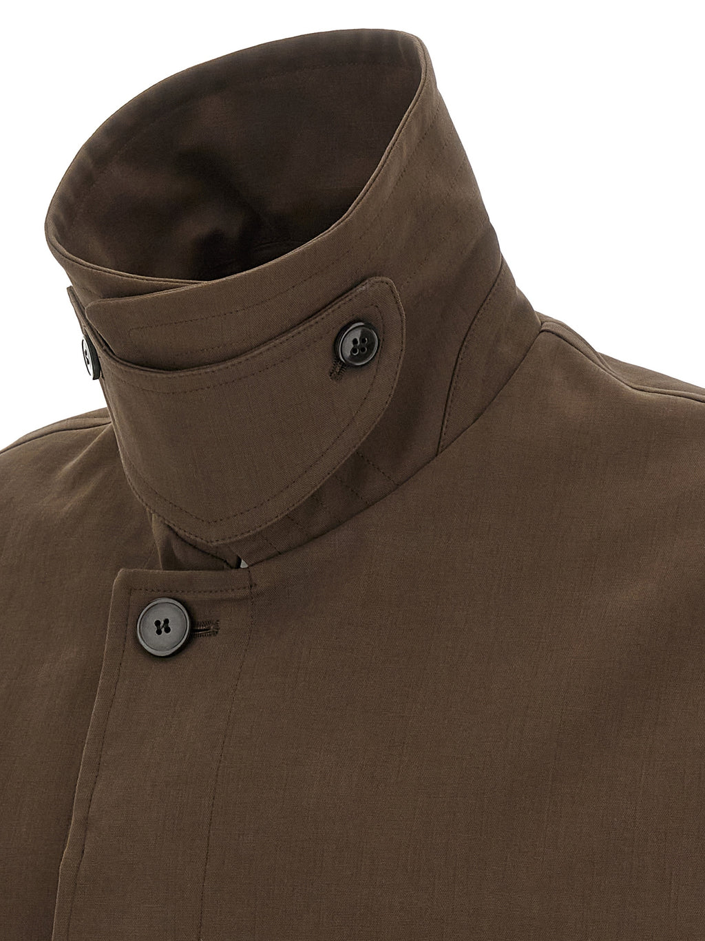 Dries Van Noten Braune Baumwolljacke in voller Länge