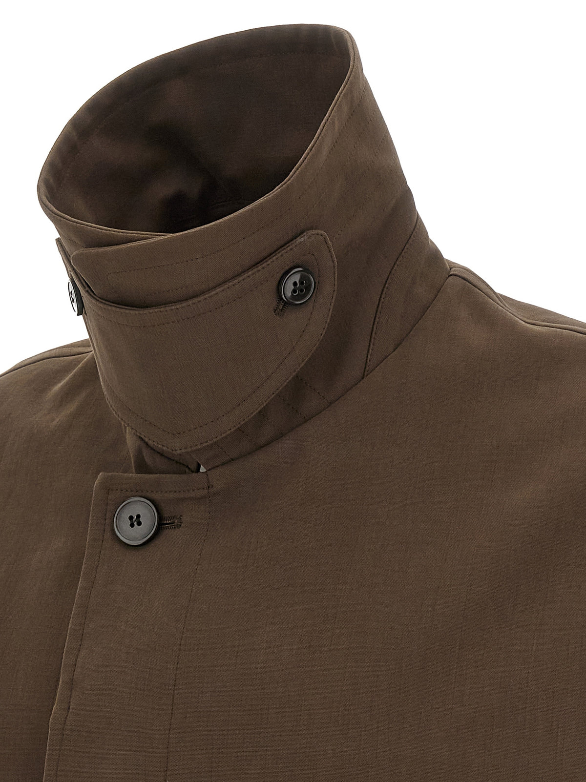 Dries Van Noten Braune Baumwolljacke in voller Länge
