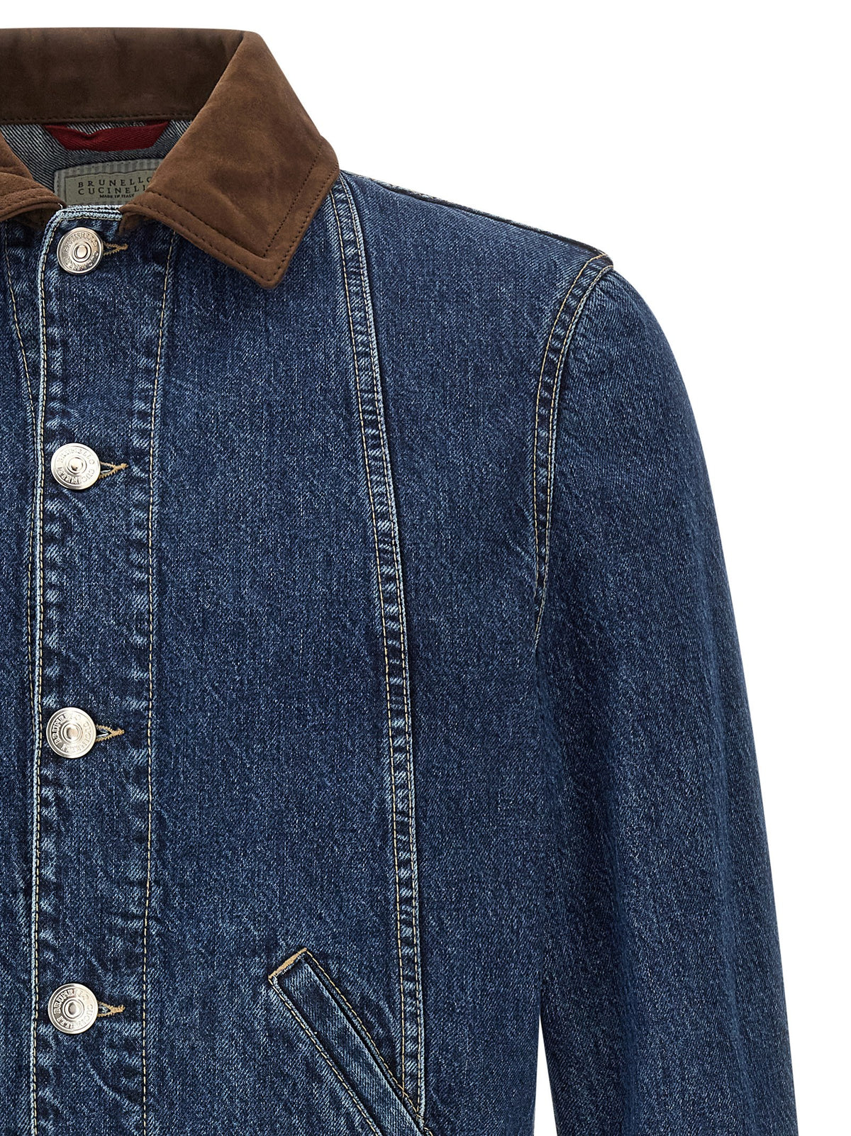 Brunello Cucinelli Blaue Jeansjacke aus Baumwolle
