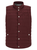 Brunello Cucinelli Ärmellose Jacke in Bordeaux aus Polyester