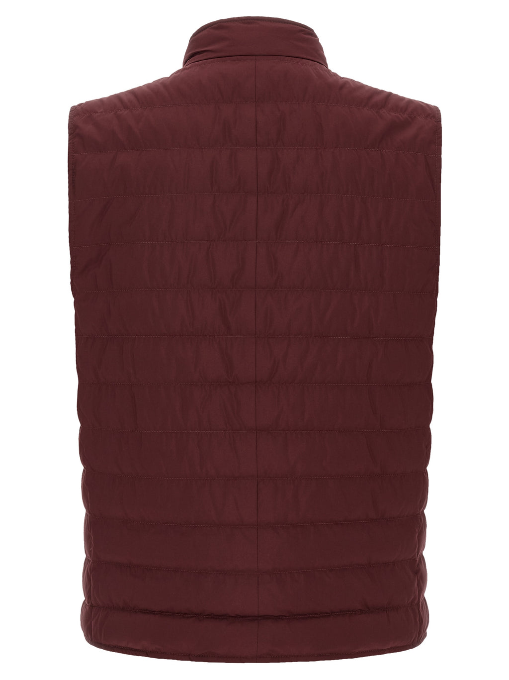 Brunello Cucinelli Ärmellose Jacke in Bordeaux aus Polyester