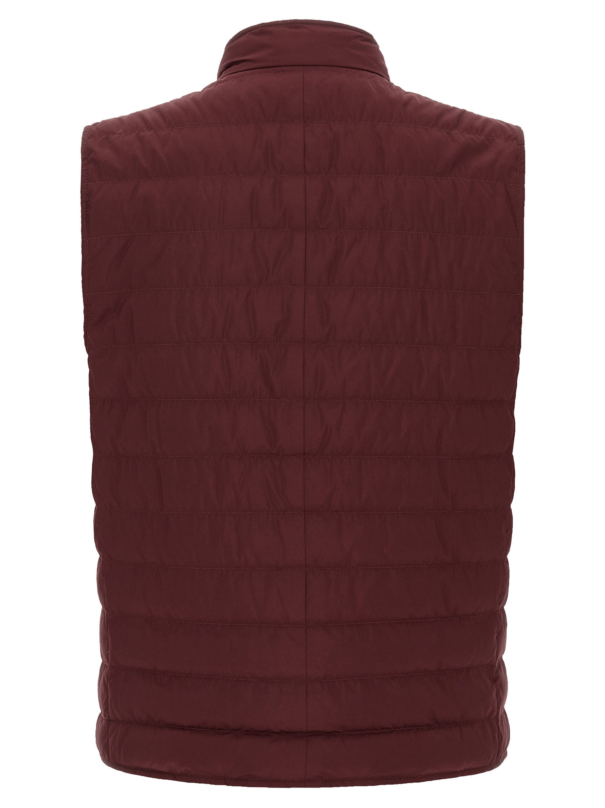 Brunello Cucinelli Ärmellose Jacke in Bordeaux aus Polyester
