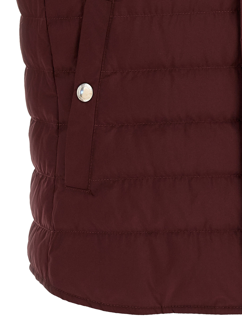 Brunello Cucinelli Ärmellose Jacke in Bordeaux aus Polyester