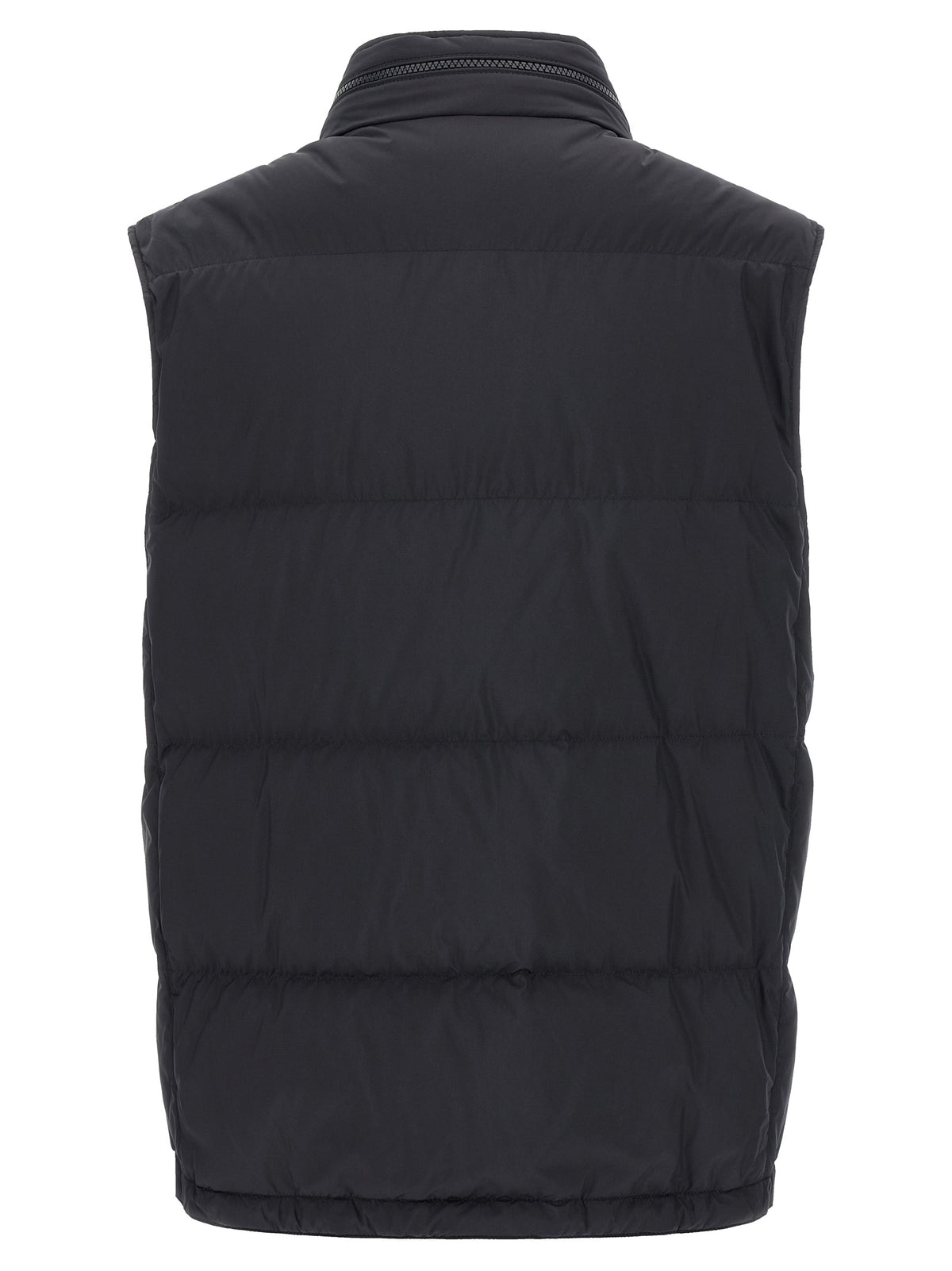 Brunello Cucinelli Ärmellose blaue Jacke aus Polyester