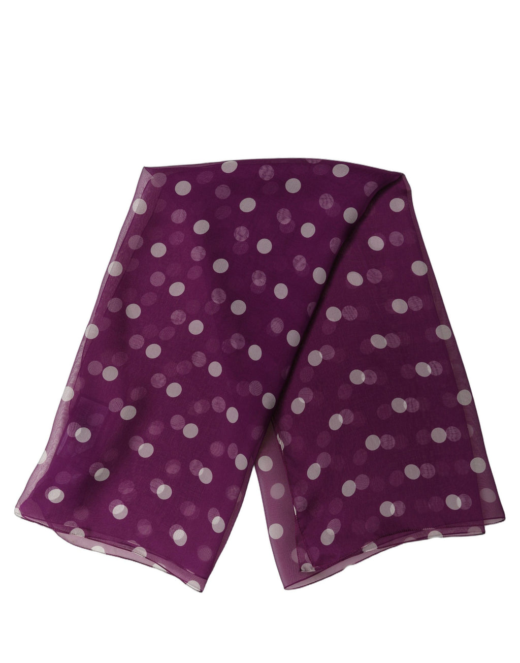 Dolce & Gabbana Violett-weißer Foulard-Schal mit Tupfenmuster