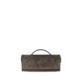Brunello Cucinelli Braune Wildleder-Kupplungstasche