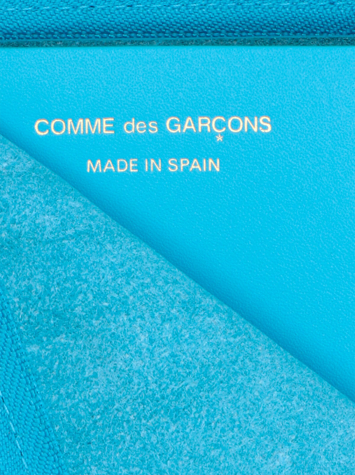 Comme Des Garçons Kartenetui aus blauem Kalbsleder