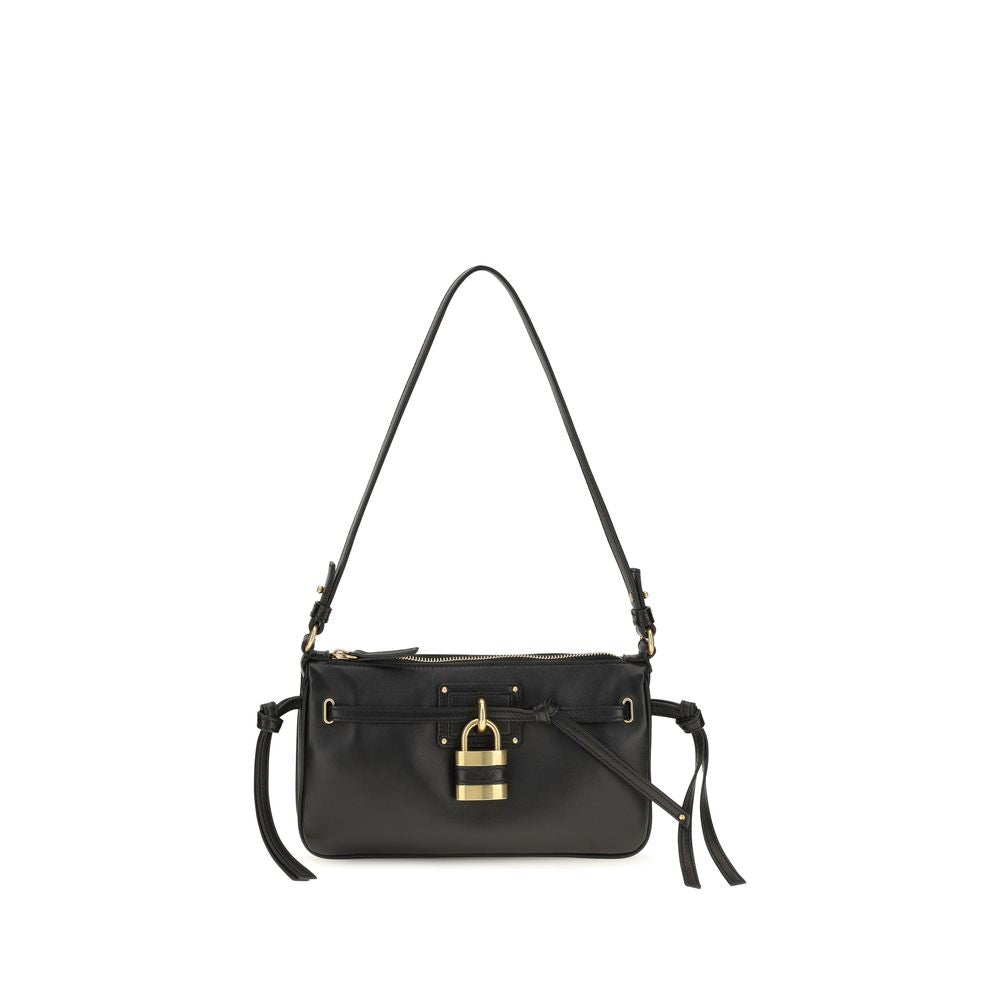 Chloé Schwarze Bos Taurus Kalbsleder Schultertasche