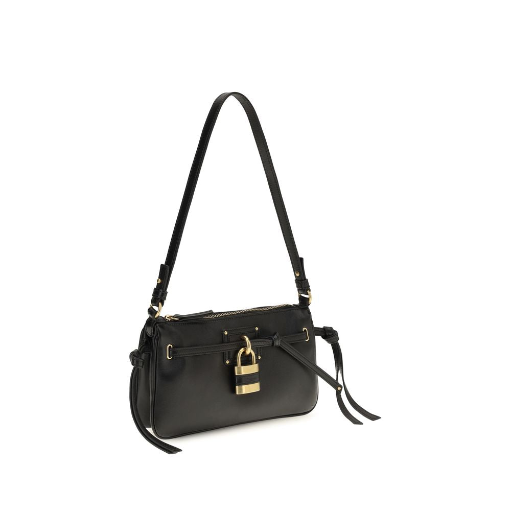 Chloé Schwarze Bos Taurus Kalbsleder Schultertasche