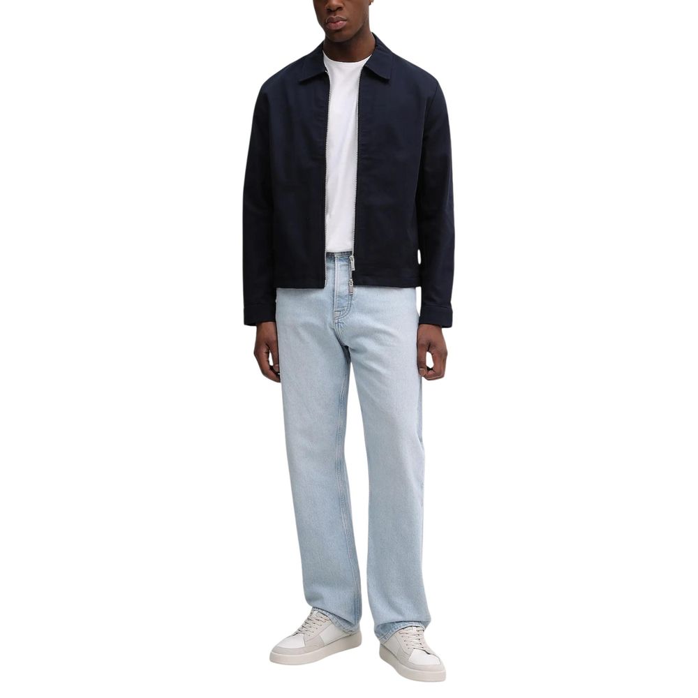 Calvin Klein Blaue Baumwolljacke in voller Länge