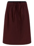 Prada Midi-Rock aus bordeauxfarbenem Polyester