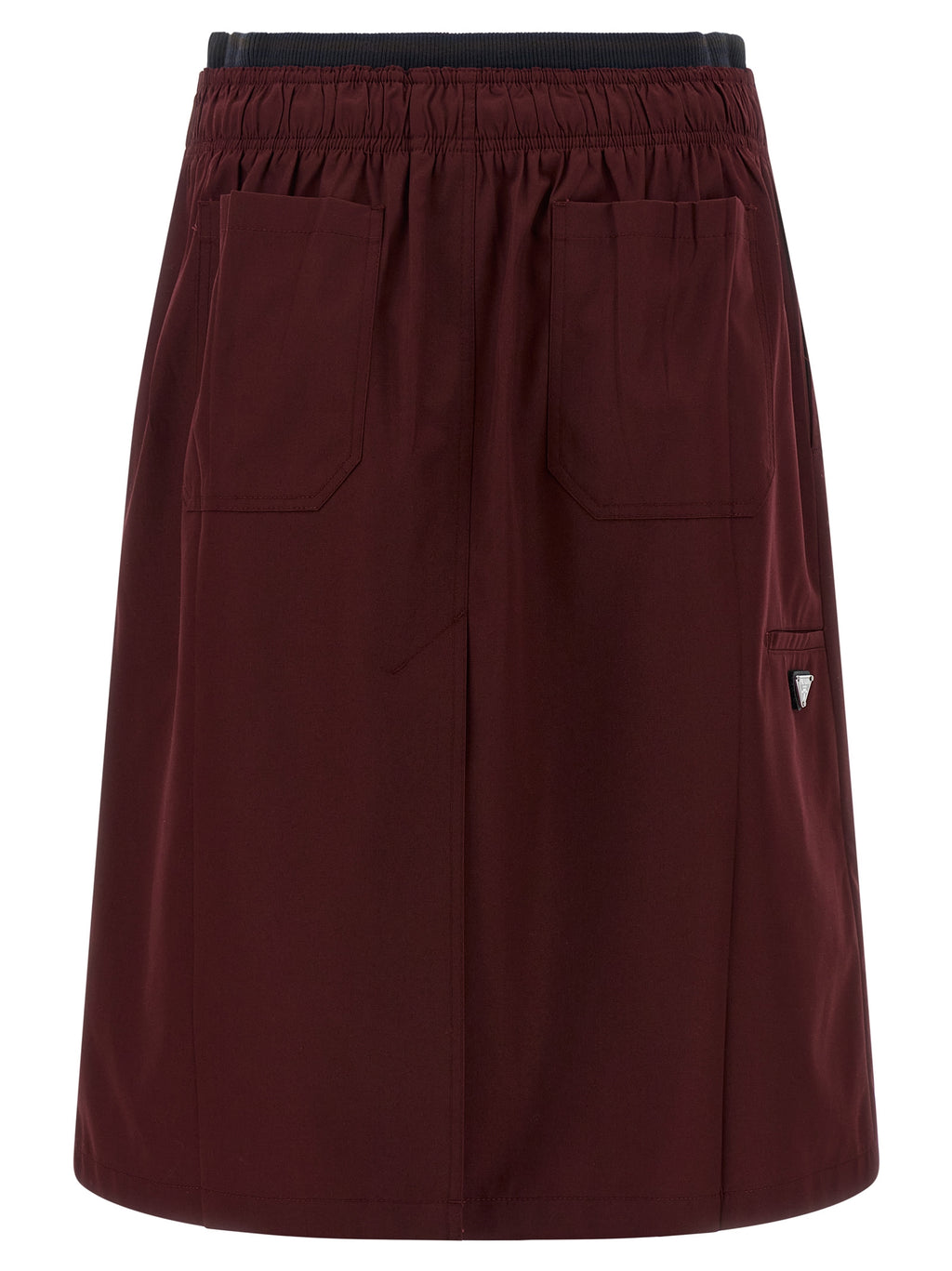 Prada Midi-Rock aus bordeauxfarbenem Polyester
