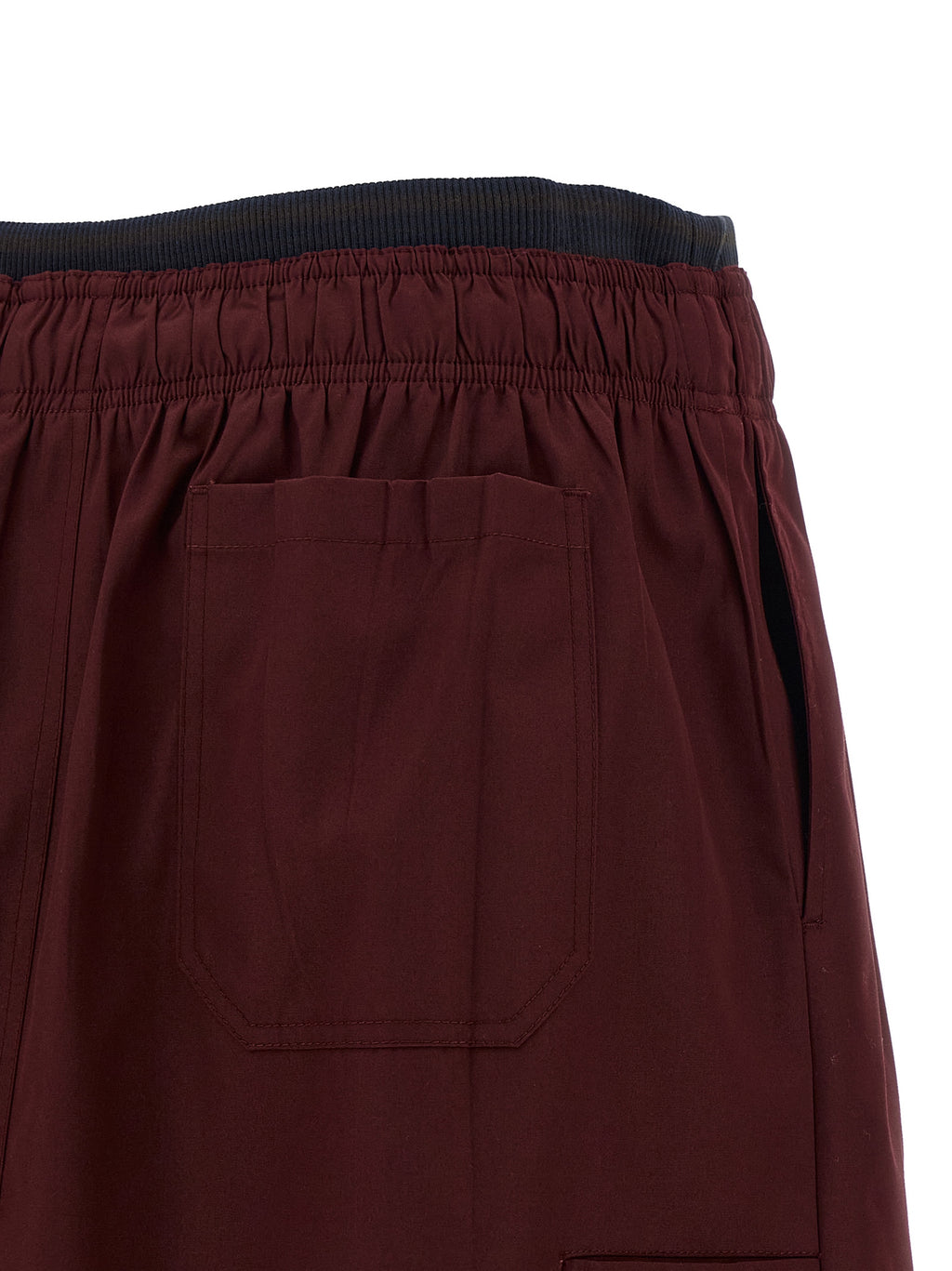 Prada Midi-Rock aus bordeauxfarbenem Polyester