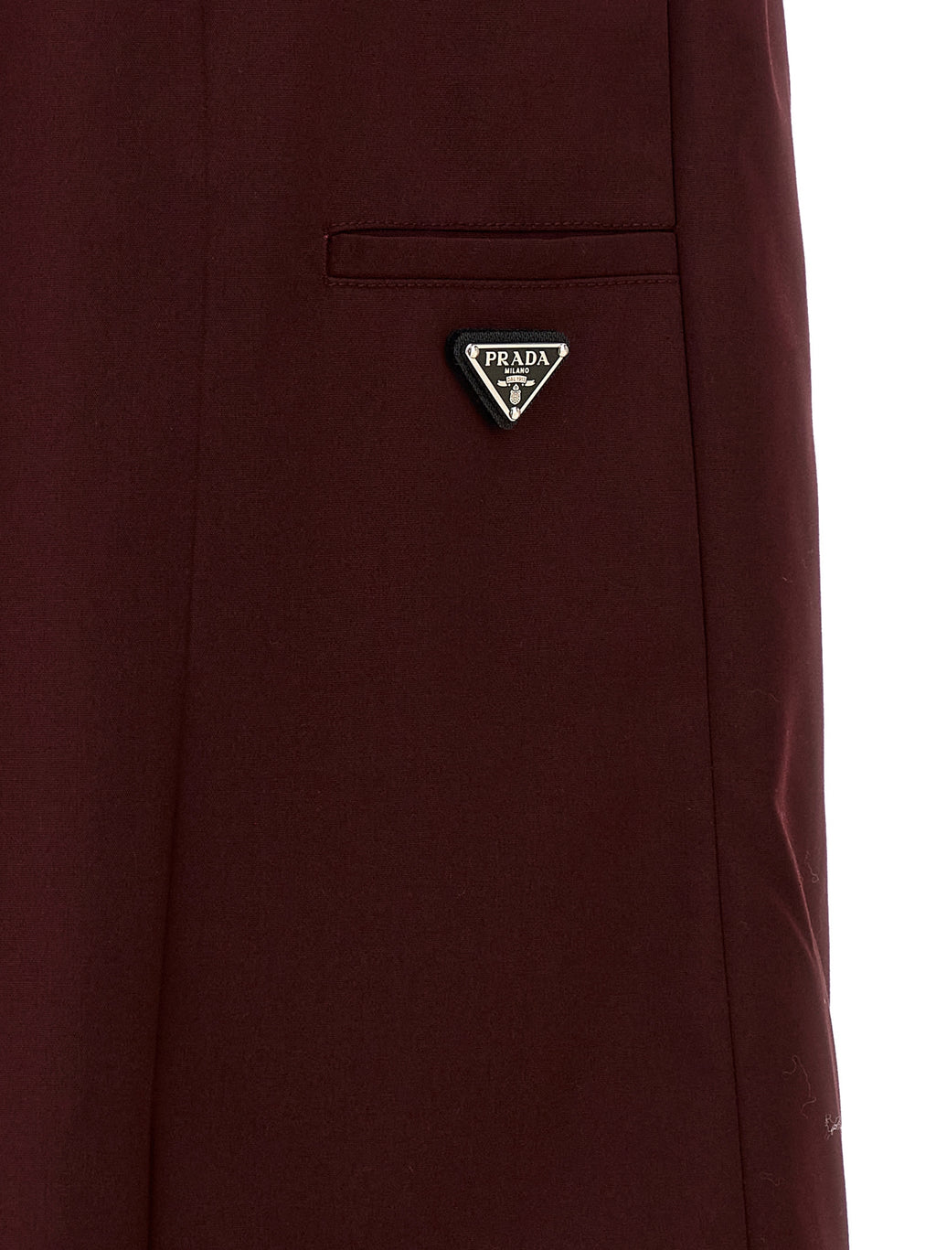 Prada Midi-Rock aus bordeauxfarbenem Polyester