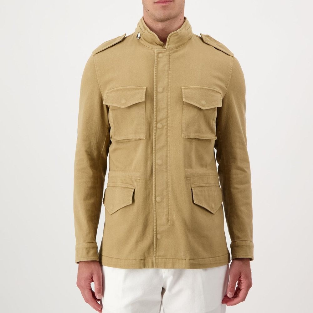 Autore Beige Baumwolljacke in voller Länge