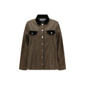 Ganni Braune Baumwoll-Denimjacke