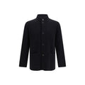 Lardini Schwarze Oves Aries Wolljacke in voller Länge