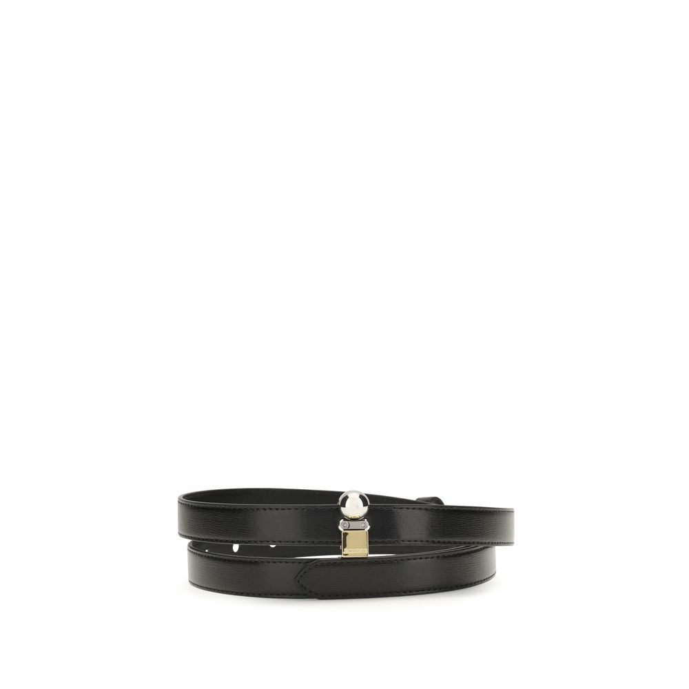 Jacquemus Schwarzer Kalbsleder Bos Taurus Regular Gürtel