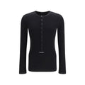 Dolce & Gabbana Schwarzes Langarm-T-Shirt aus Baumwolle