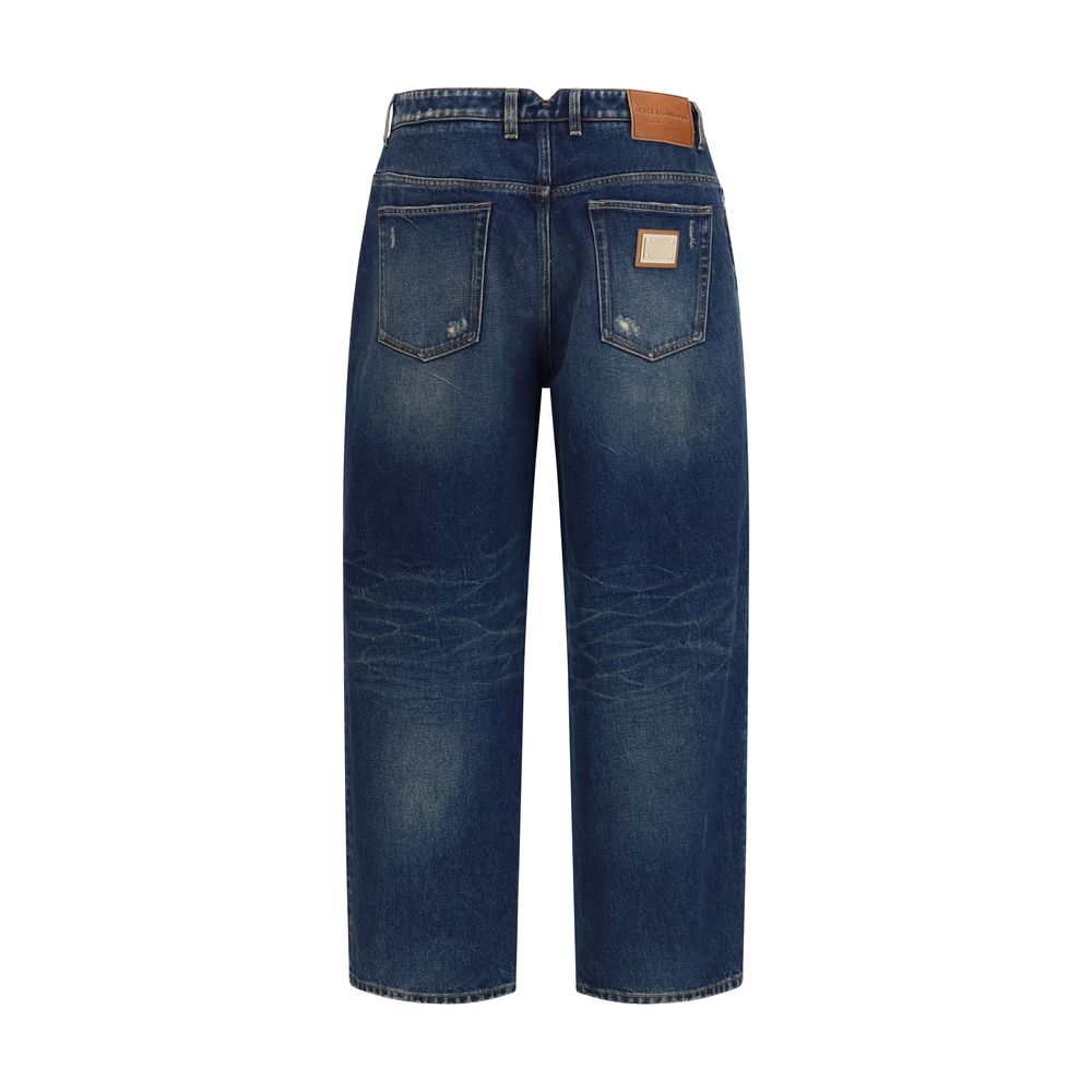 Dolce & Gabbana Blaue Baumwolljeans im Relaxed Fit