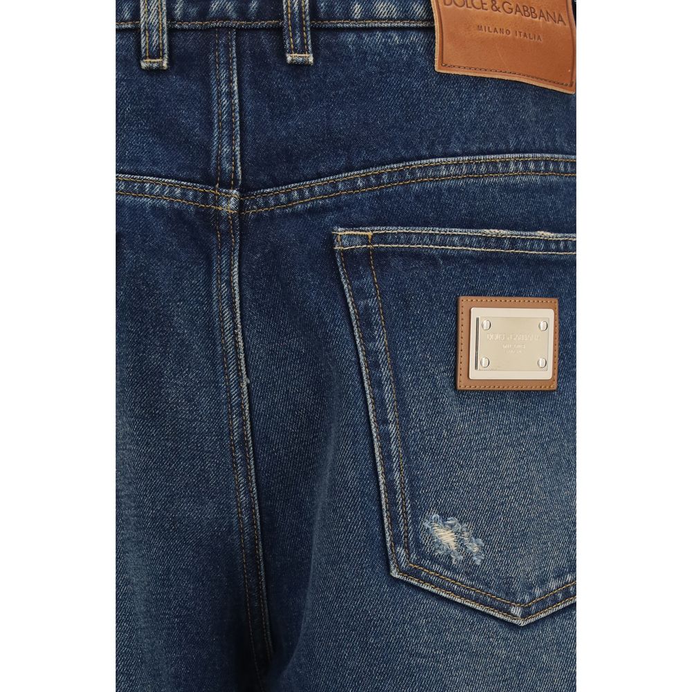 Dolce & Gabbana Blaue Baumwolljeans im Relaxed Fit