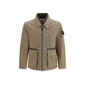 Stone Island Braune Baumwolljacke in voller Länge