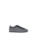 Brunello Cucinelli Graue Bos Taurus Kalbsleder Low-Top-Sneaker