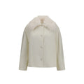 Loulou De Saison Weiße Wolljacke Oves Aries Lang
