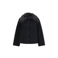 Loulou De Saison Schwarze Oves Aries Wolljacke in voller Länge