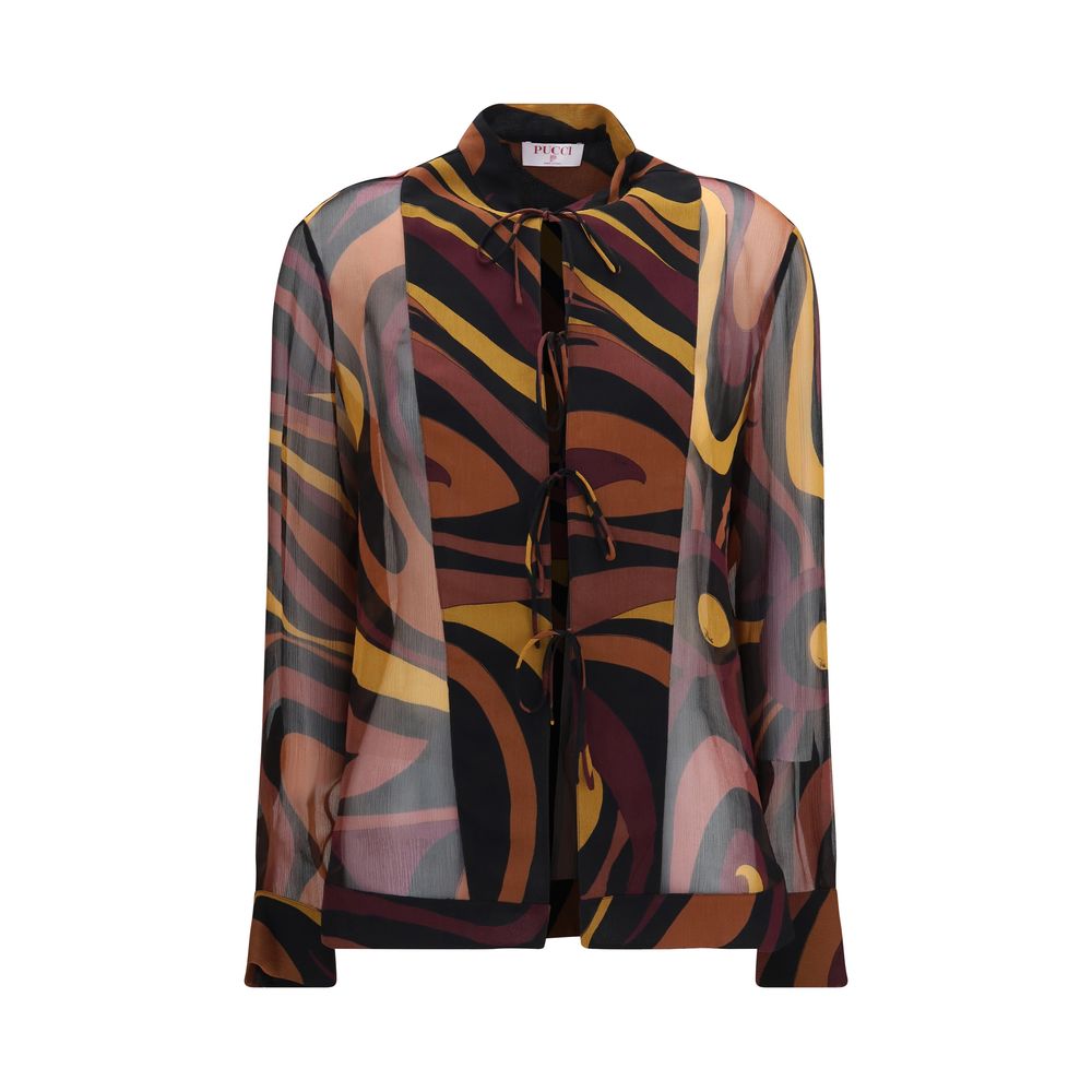 Emilio Pucci Mehrfarbiges Seidenhemd mit Muster