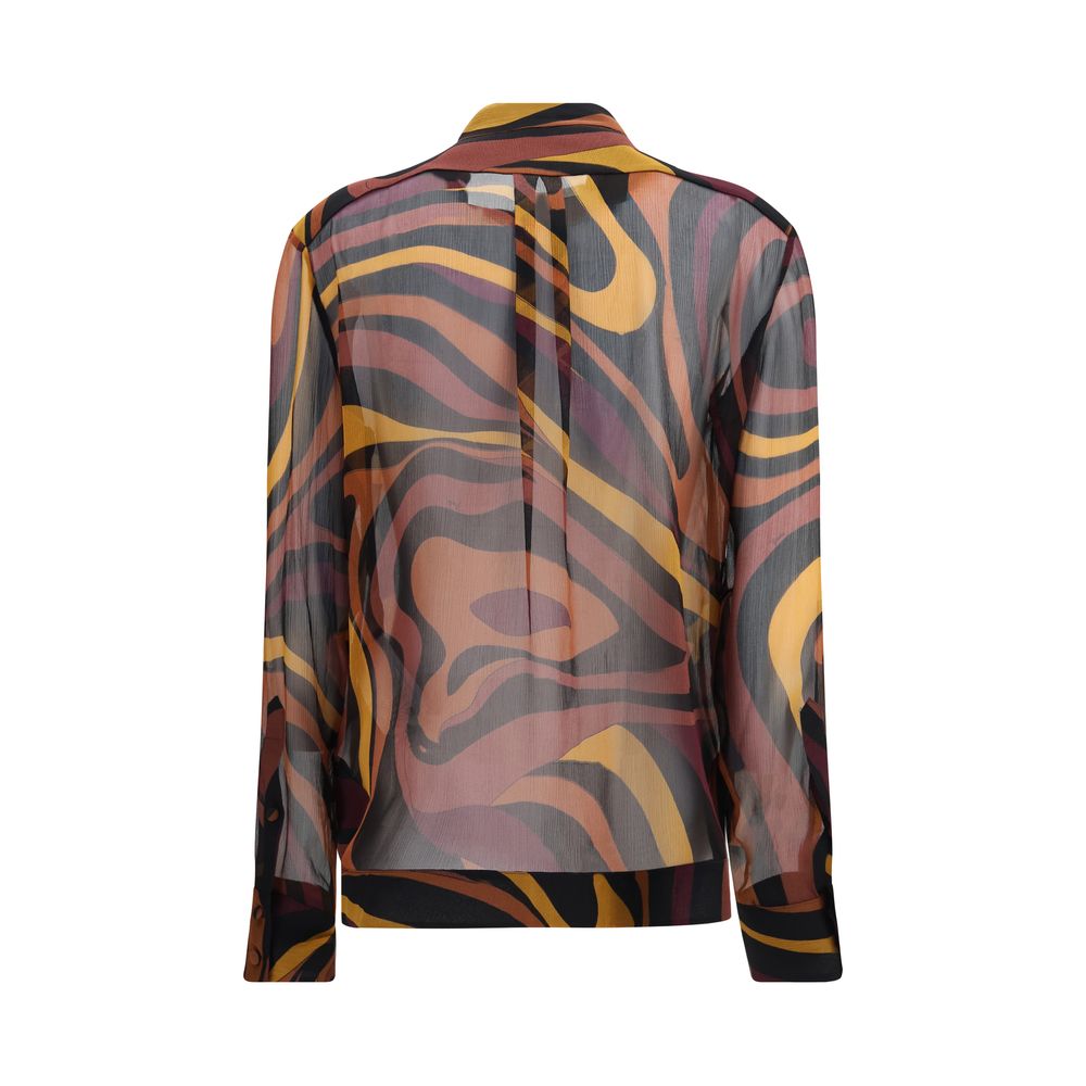 Emilio Pucci Mehrfarbiges Seidenhemd mit Muster