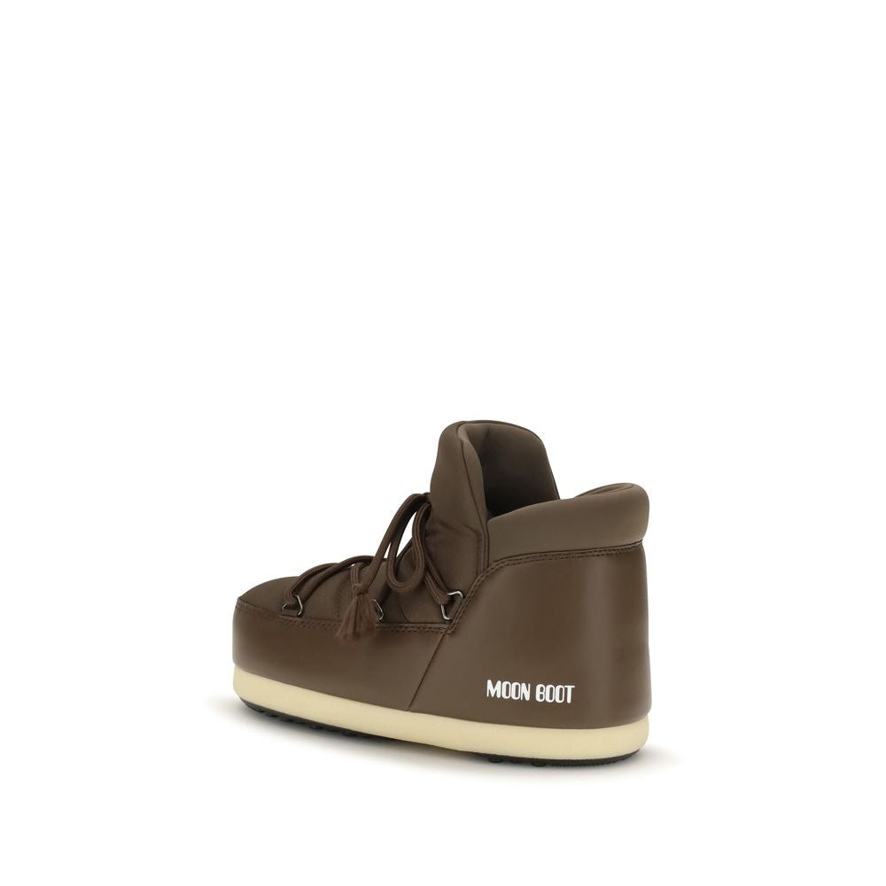 Moon Boot Braune Polyester-Schnürstiefel