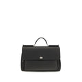 Dolce & Gabbana Schwarze Bos Taurus Kalbsleder Schultertasche