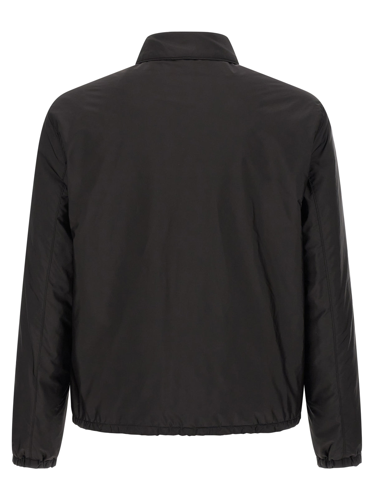 Prada Schwarze Jacke aus recyceltem Polyamid in voller Länge