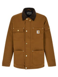 Carhartt Wip Braune Nylon-Jacke in voller Länge